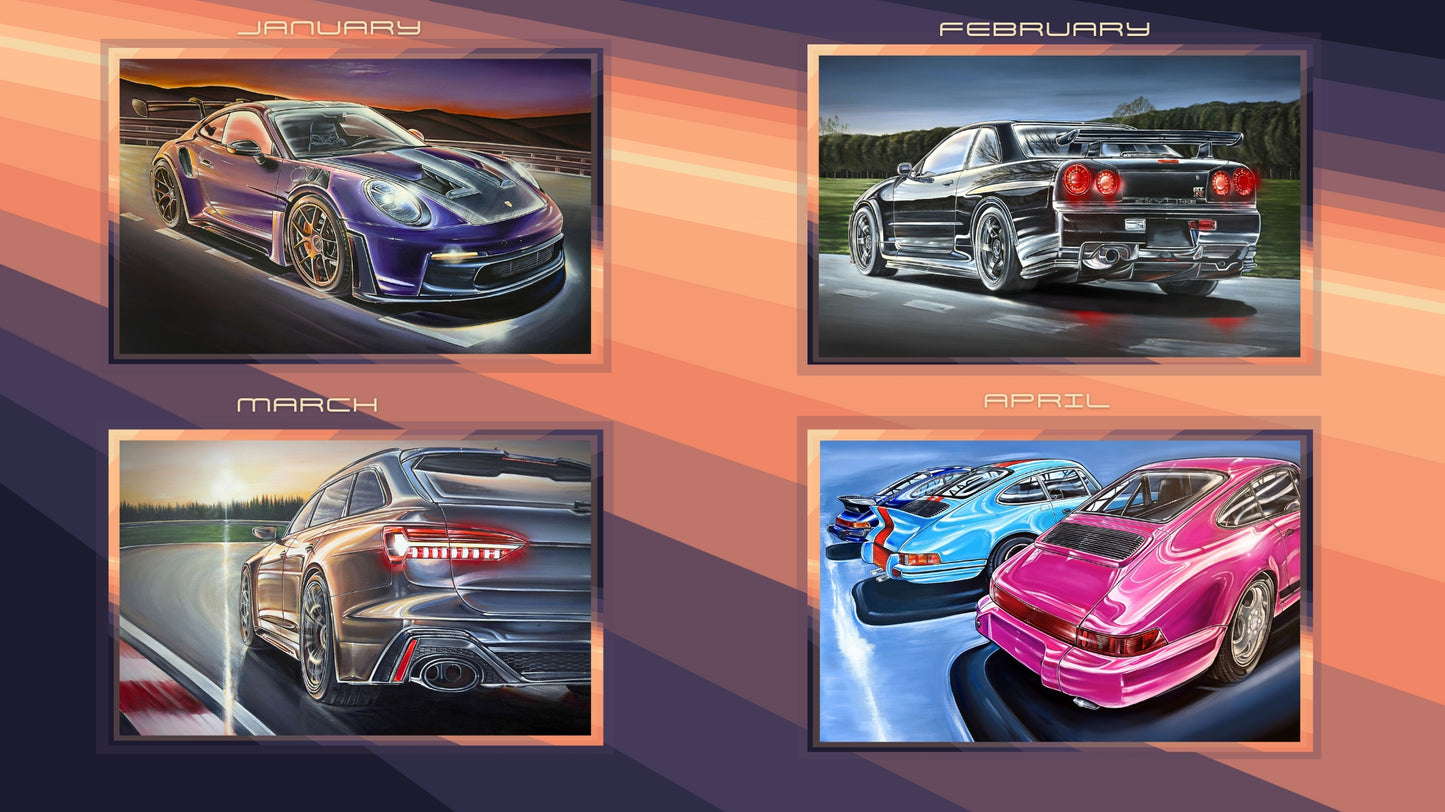 Car Calendar 2025 (Din A3 &amp; A2) | Wall/Annual Calendar with Car Artworks (Copy)