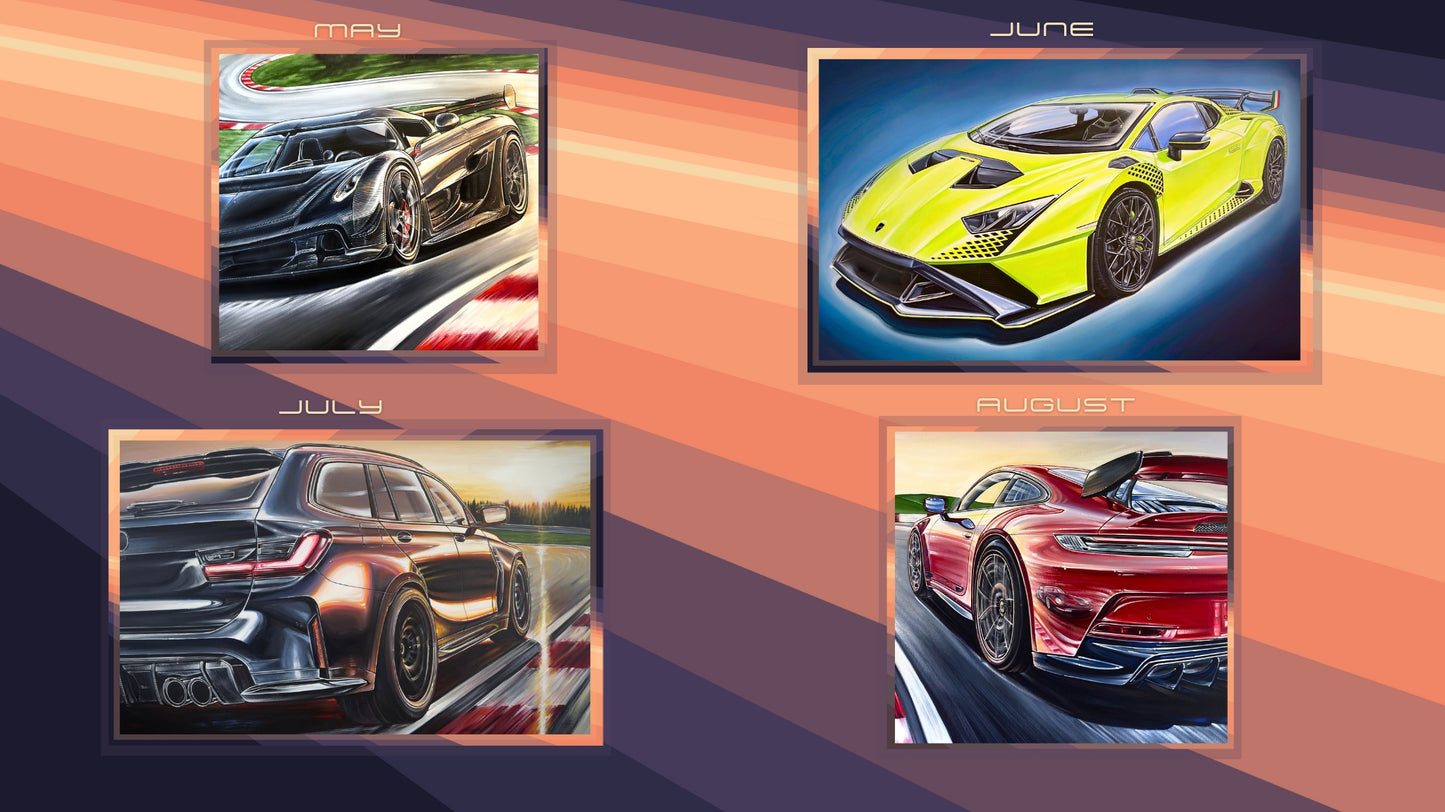 Car Calendar 2025 (Din A3 &amp; A2) | Wall/Annual Calendar with Car Artworks (Copy)