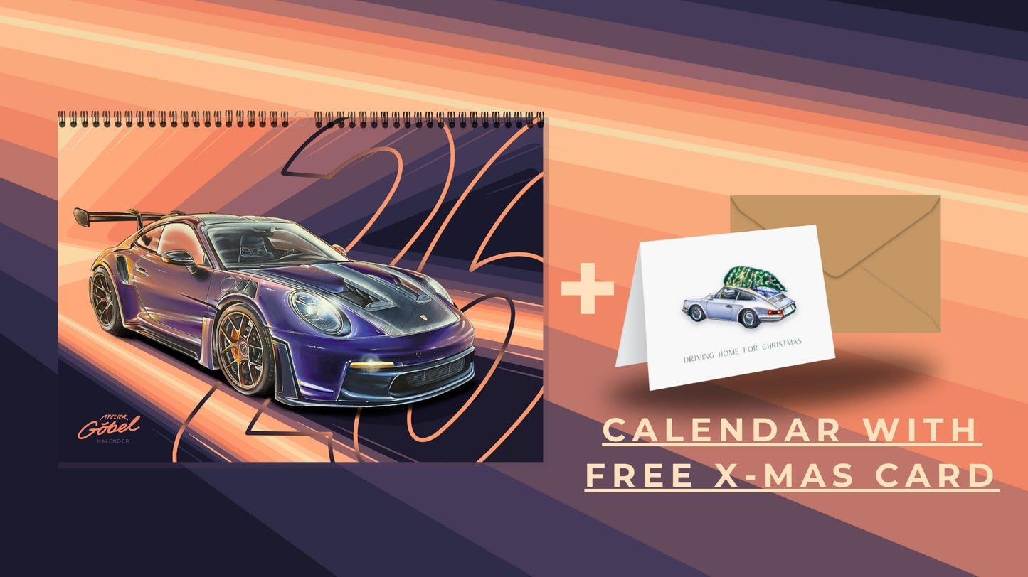 Car Calendar 2025 (Din A3 &amp; A2) | Wall/Annual Calendar with Car Artworks (Copy)