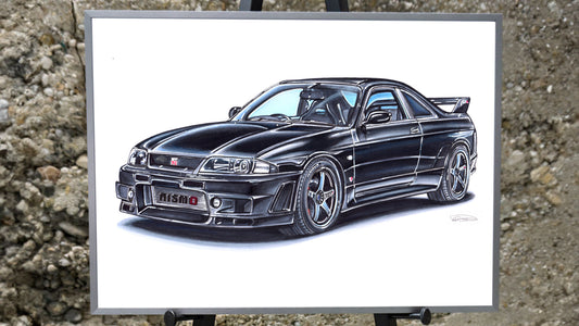 Black Skyline R33 - Kunstdruck des Originals