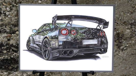 Black Skyline R35 - Kunstdruck des Originals